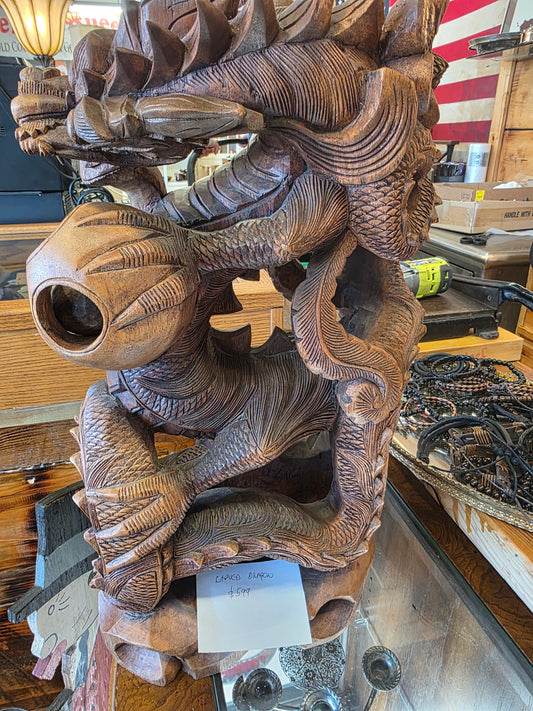 Carved Asian dragon, large 30"