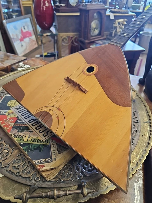 balalaika 3 string Inlaid Hand Made Wood, High Quality
