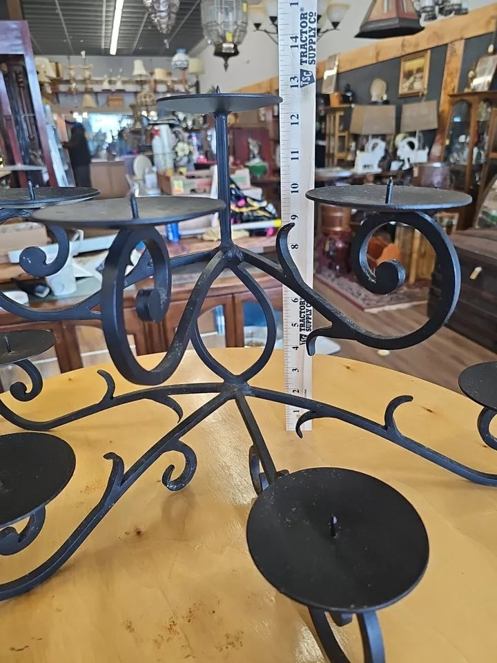 Pottery Barn Fireplace Scroll Wrought Iron 8 Pillar Candle Holder RETIRED B131