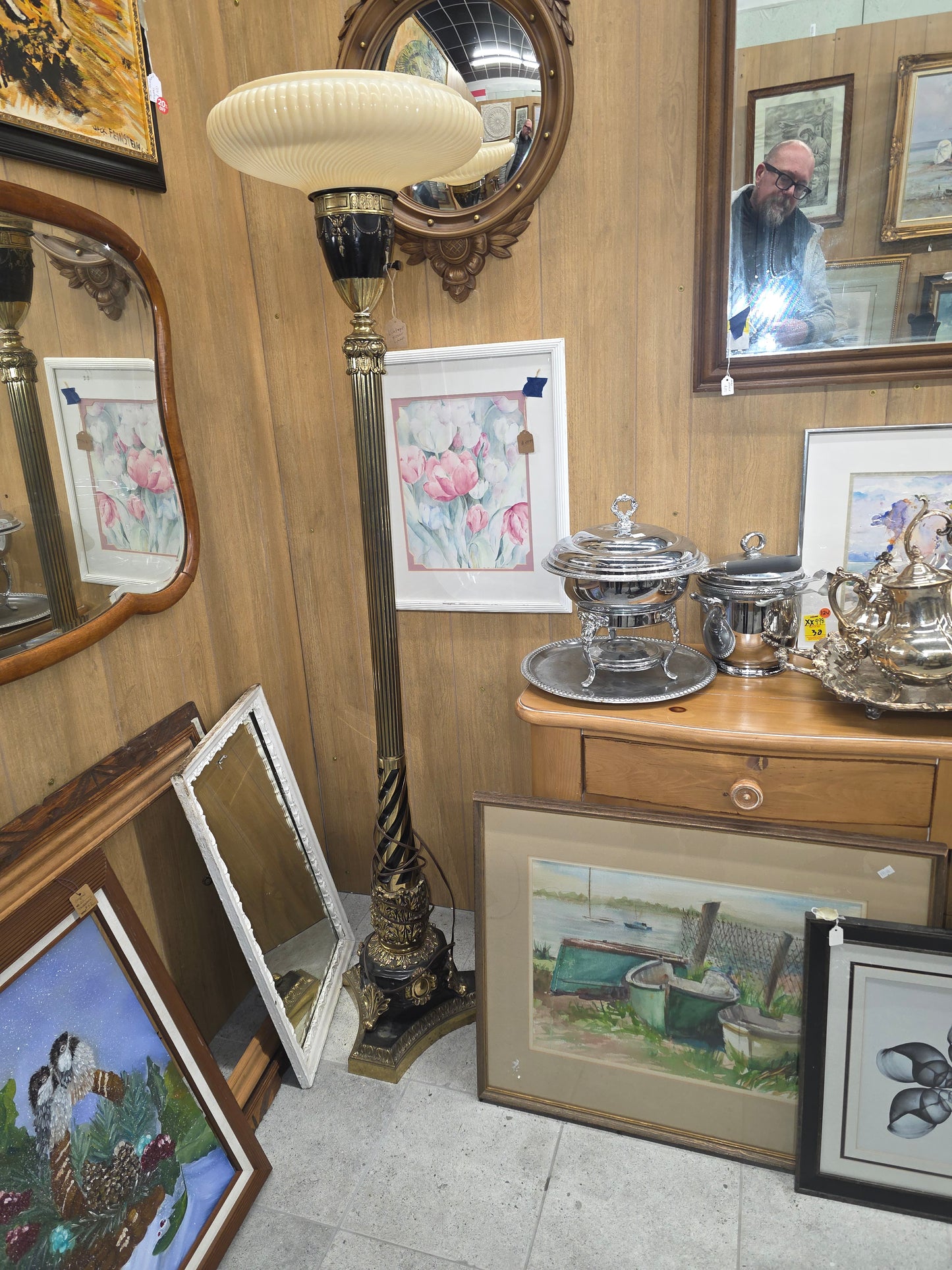 Large heavy floor lamp