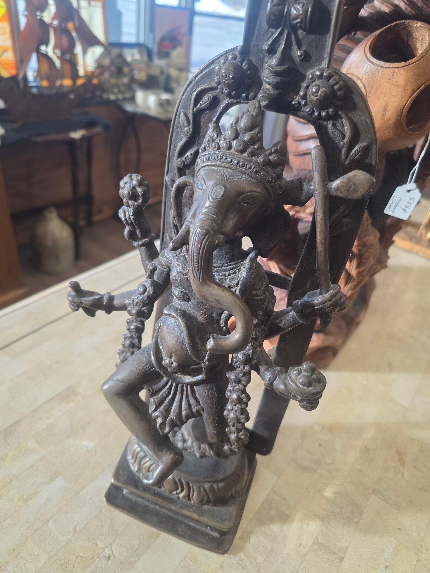 Antique bronze Ganesha sculpture