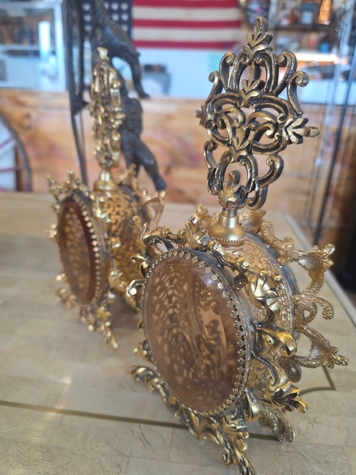 Hollywood regency perfume bottles pair