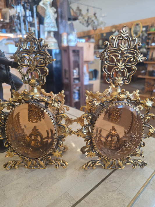 Hollywood regency perfume bottles pair