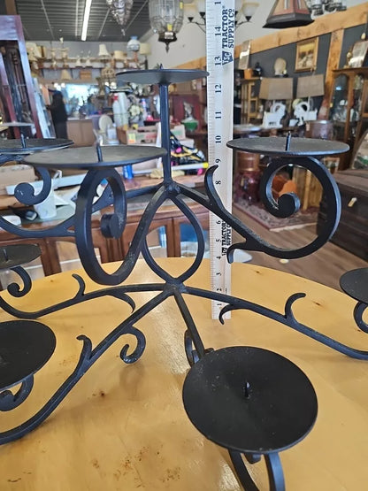 Pottery Barn Fireplace Scroll Wrought Iron 8 Pillar Candle Holder RETIRED B131